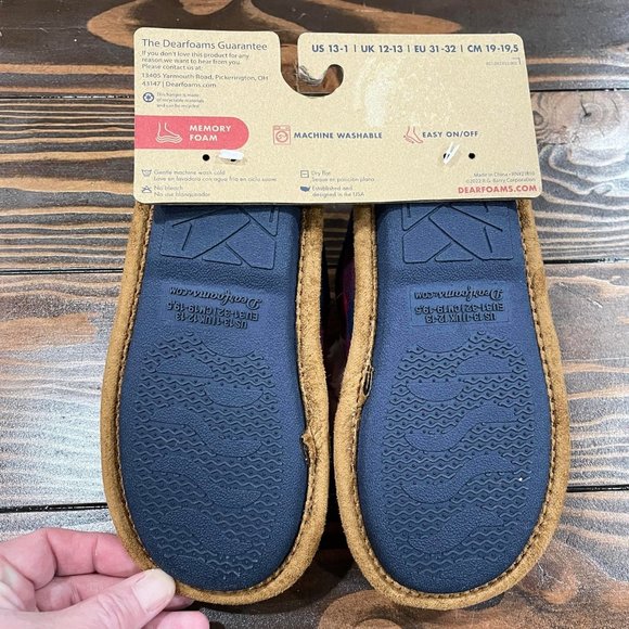 5/$20 NEW Kids 13-1 Dearfoams Plaid LIL BEAR Slippers - Picture 9 of 10